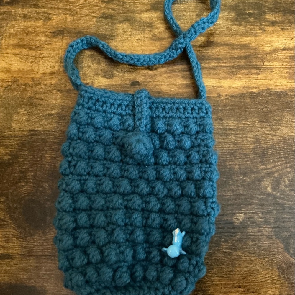 Handmade Blue Crochet Kids Bag